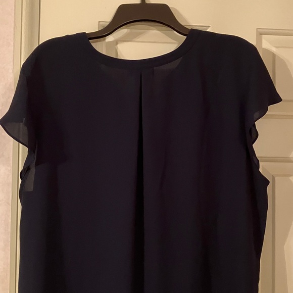 Van Heusen Dark Navy Blue Cap Sleeve Blouse - Picture 3 of 10